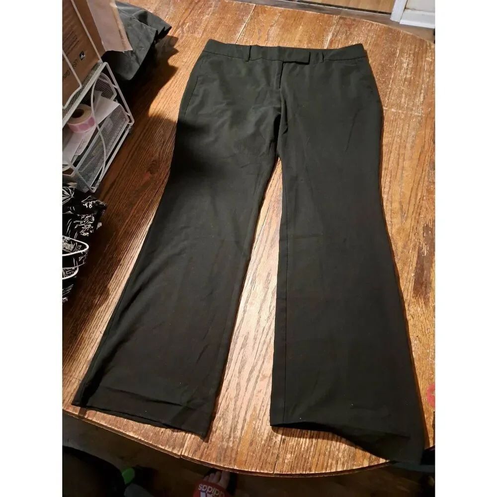 Ann Taylor Factory Women's 12P Petite Modern Black Pants Belt Loops Pockets